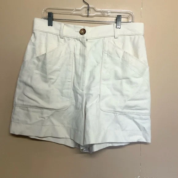 Sezane Alberello Ecru Shorts FR 42 Size 10  New - Picture 5 of 12
